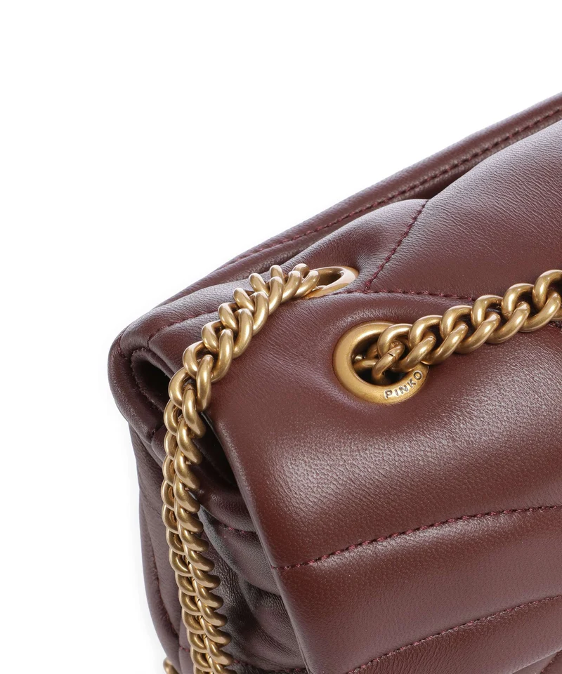 Pinko Love Puff Mini Bolso de hombro burgundy wine/antique gold
