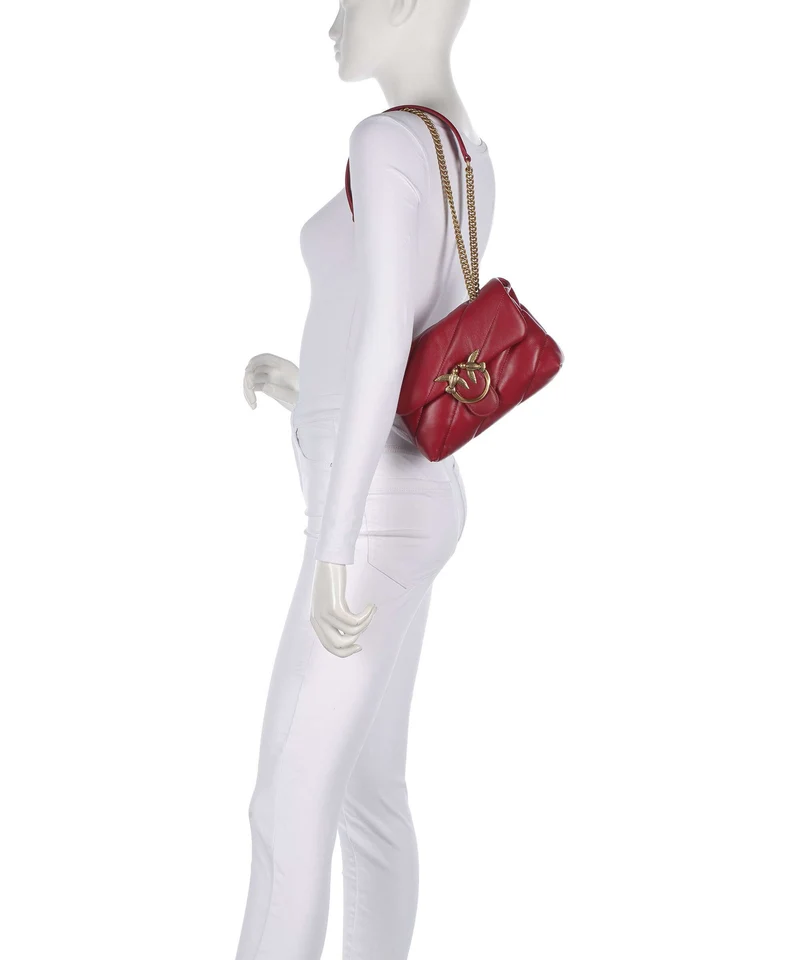Pinko Love Puff Mini Bolso de hombro rosso scuro/antique gold