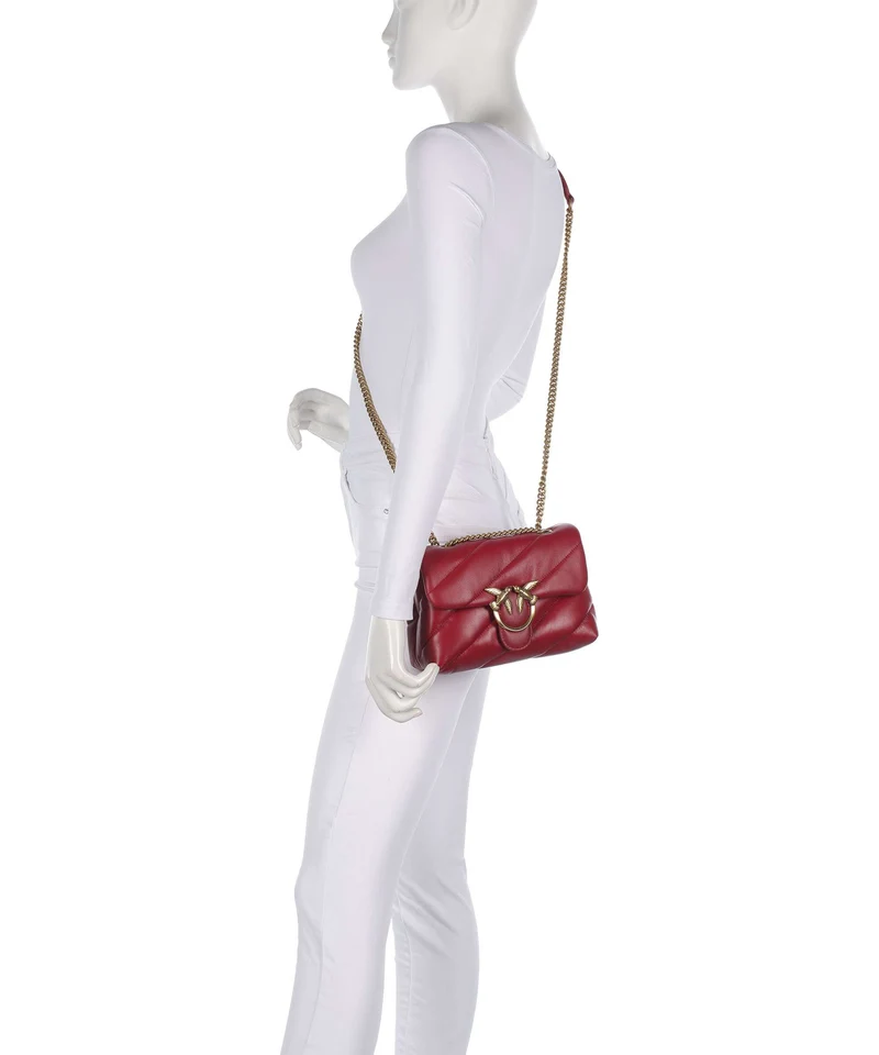 Pinko Love Puff Mini Bolso de hombro rosso scuro/antique gold