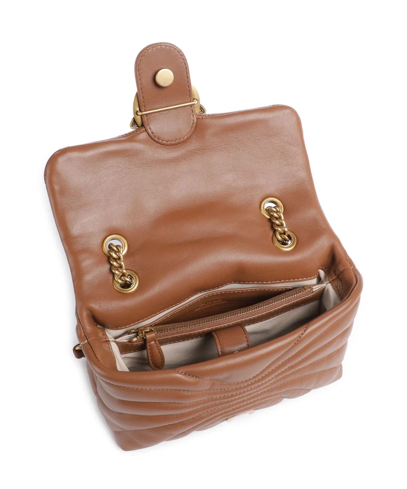 Pinko Love Puff Mini Bolso de hombro marrone/leone/antique gold