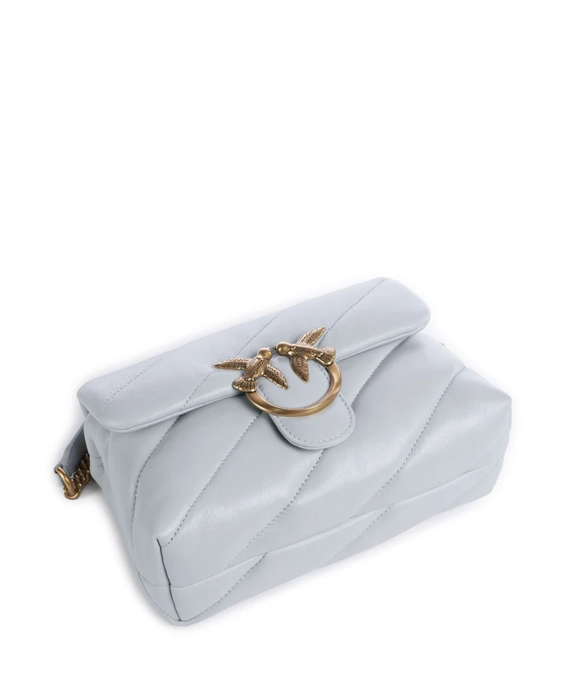 Pinko Love Puff Mini Bolso de hombro azzurro celeste/antique gold