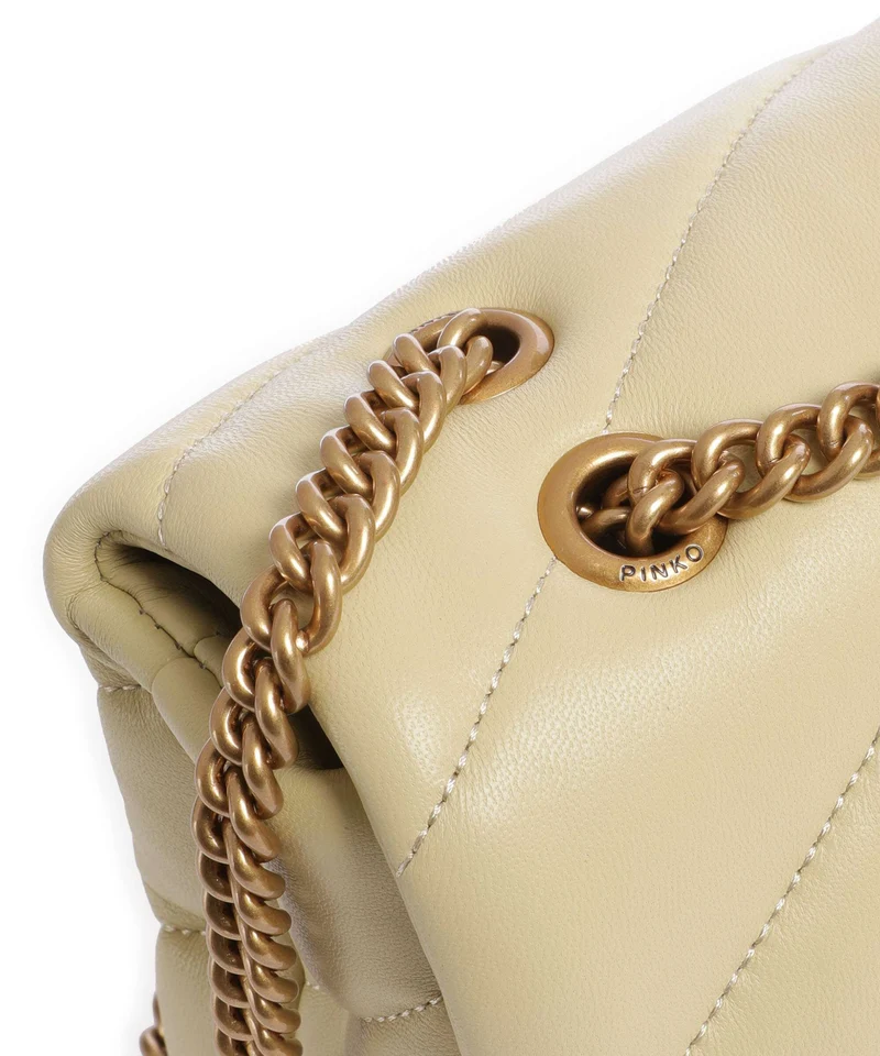 Pinko Love Puff Mini Bolso de hombro giallo vaniglia/antique gold