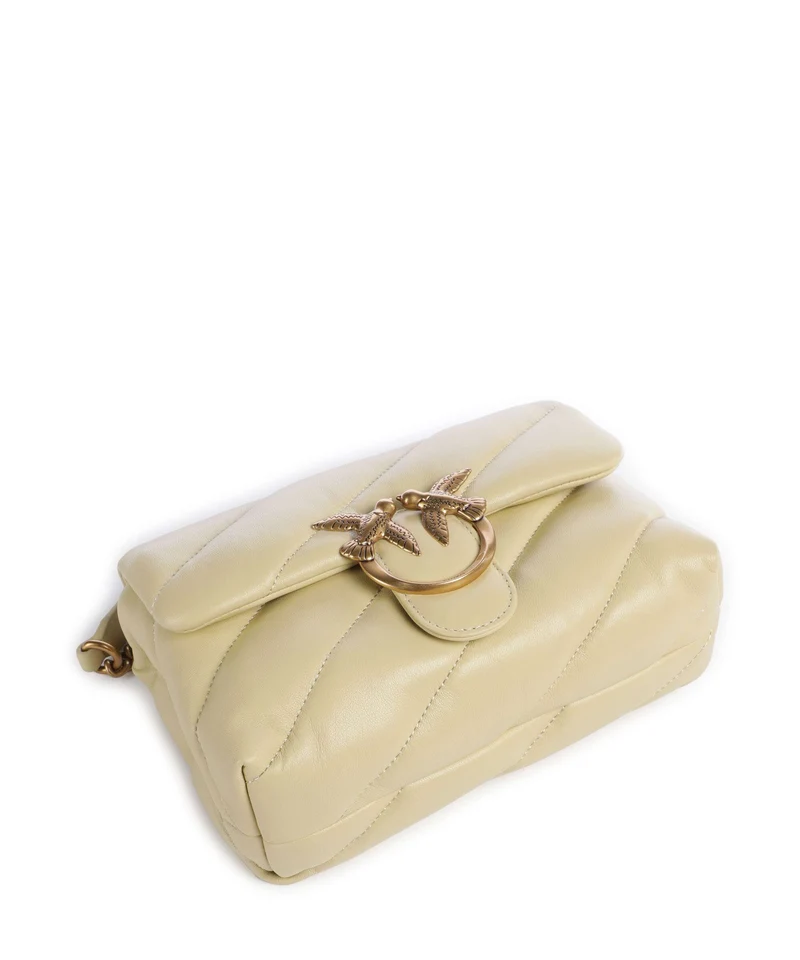 Pinko Love Puff Mini Bolso de hombro giallo vaniglia/antique gold