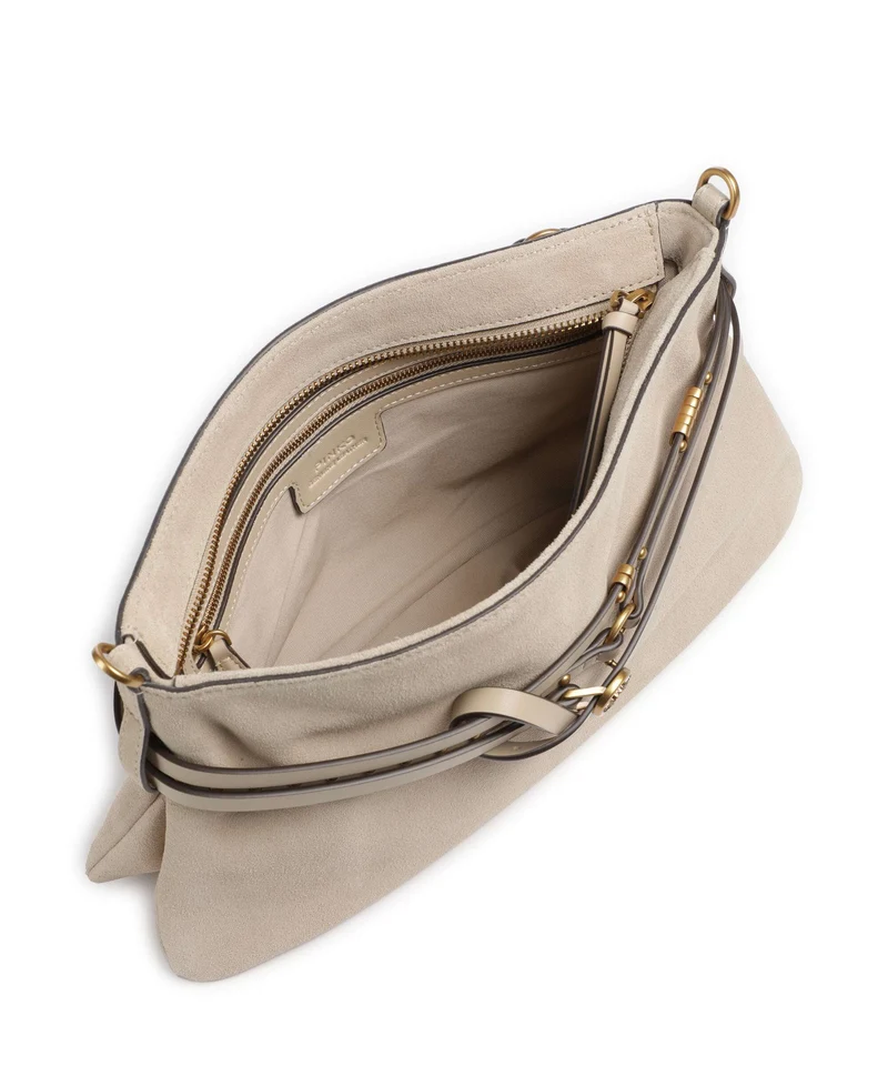 Pinko Belt Classic Bolso de hombro beige/grigio fumo/antique gold