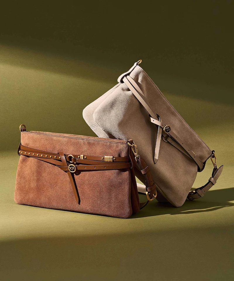 Pinko Belt Classic Bolso de hombro marrone/leone/antique gold