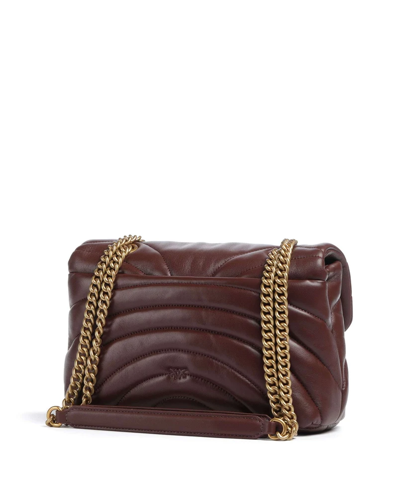 Pinko Love Puff Classic Bolso de hombro burgundy wine/antique gold