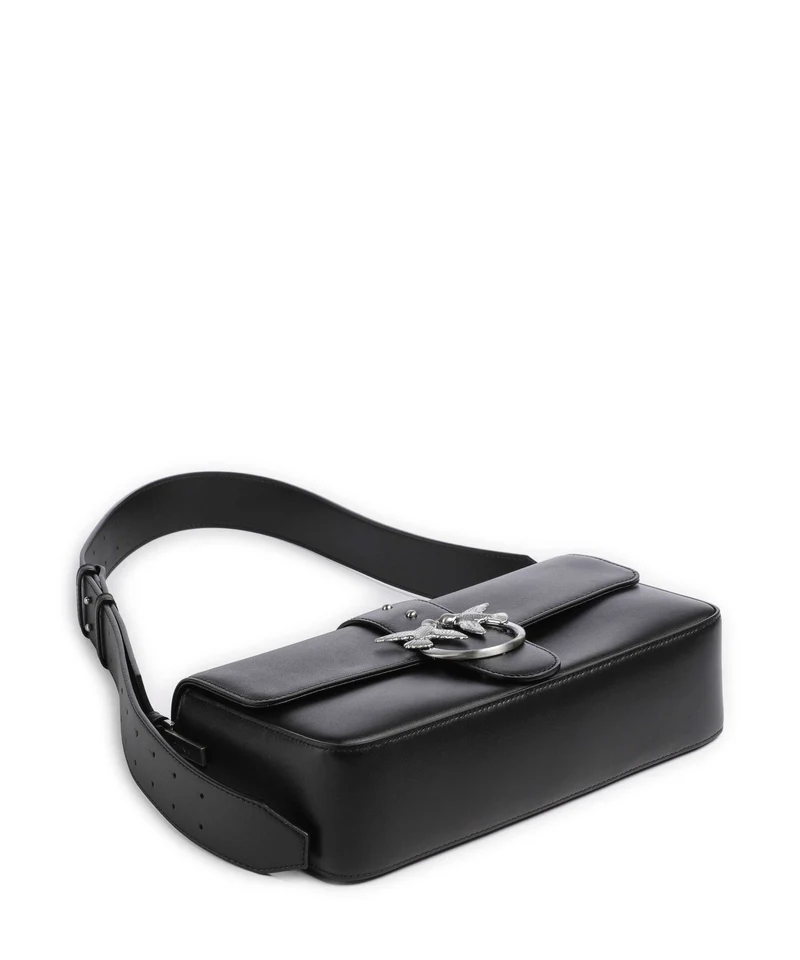 Pinko Love One Classic Slouchy Bolso de hombro nero limousine/matt silver