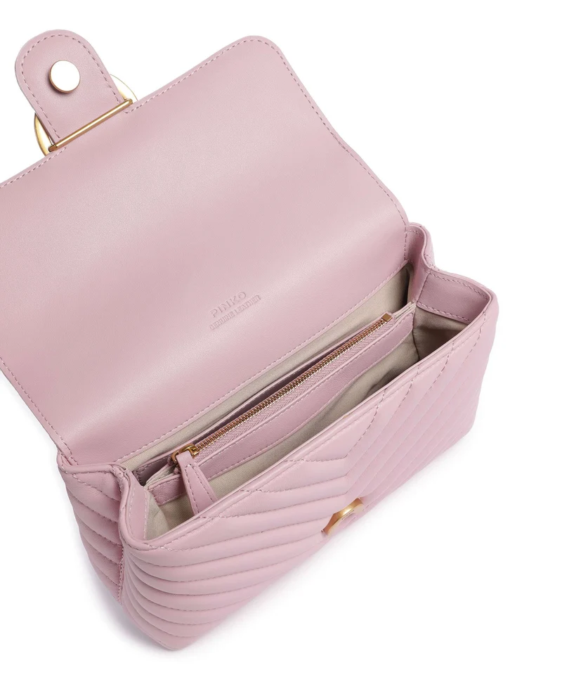 Pinko Love Lady Puff Mini Bolso de mano rosa chiaro/antique gold