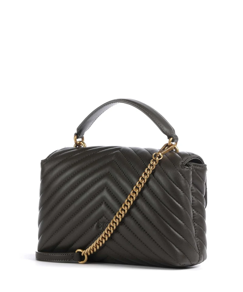Pinko Love Lady Puff Mini Bolso de mano verde fango/antique gold