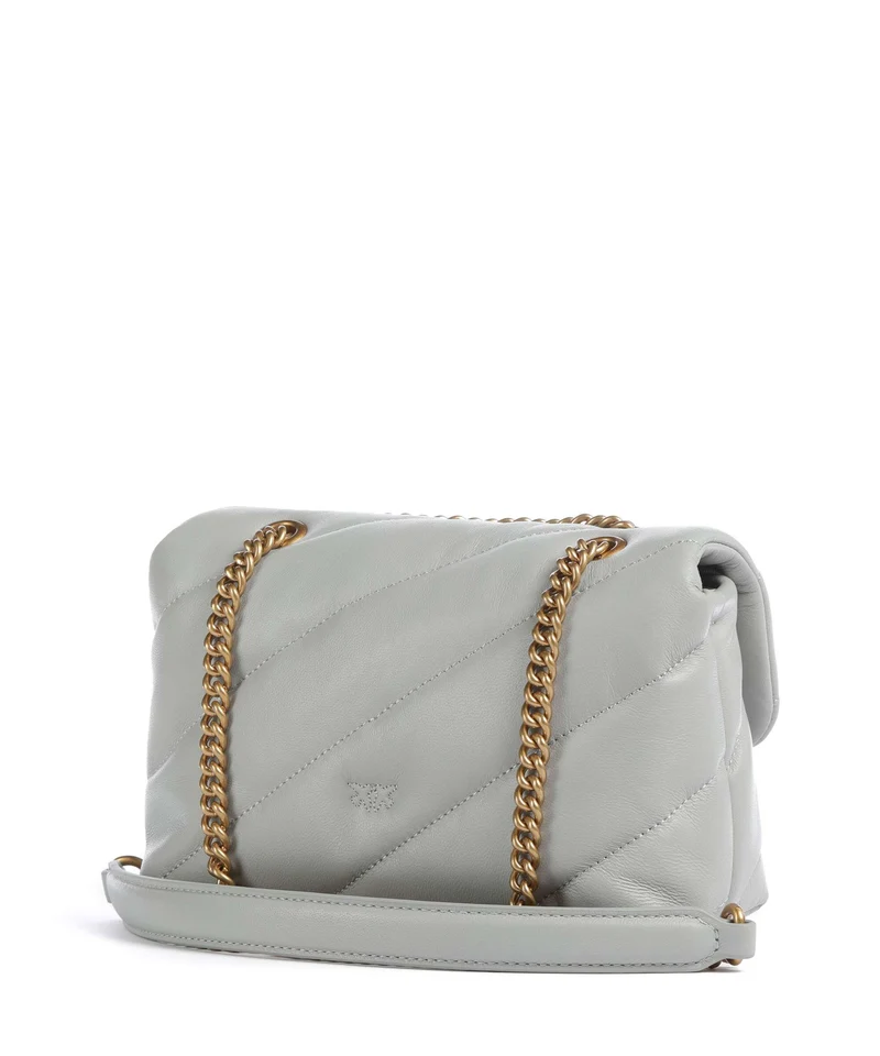Pinko Love Puff Mini Bolso de hombro grigio perla/antique gold