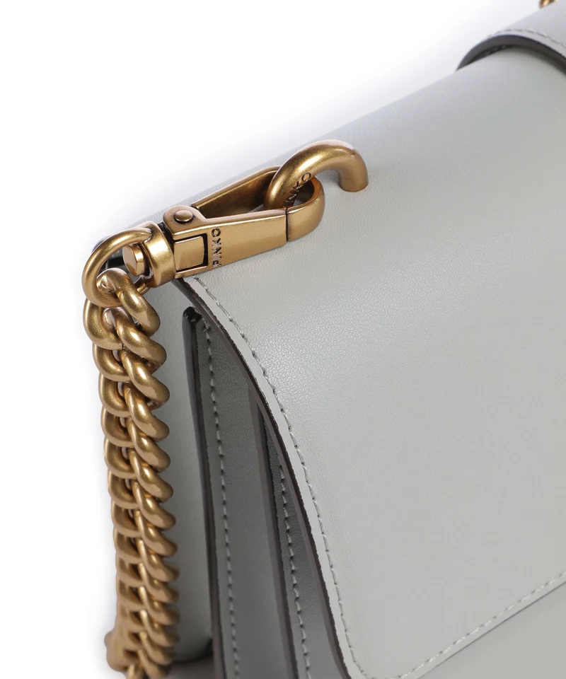 Pinko Love One Mini Bandolera grigio perla/antique gold