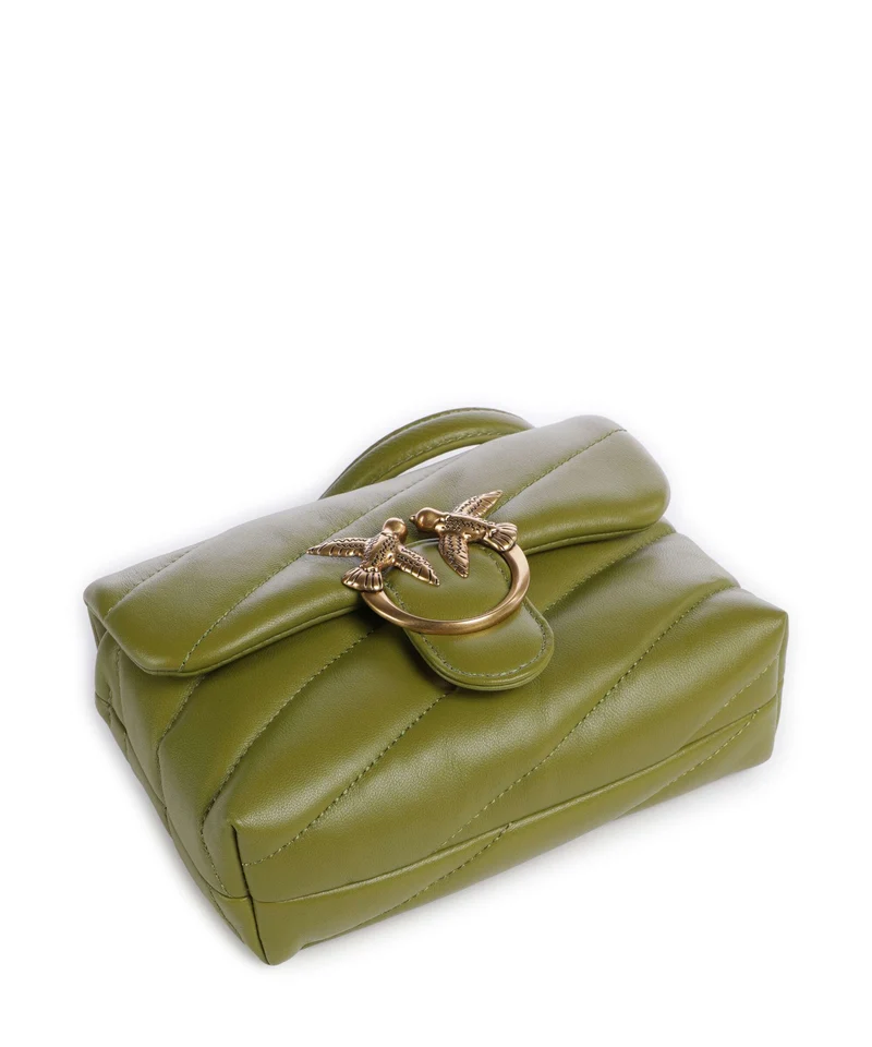 Pinko Love Puff Baby Bolso de hombro verde erba/antique gold