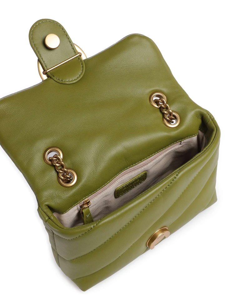 Pinko Love Puff Baby Bolso de hombro verde erba/antique gold