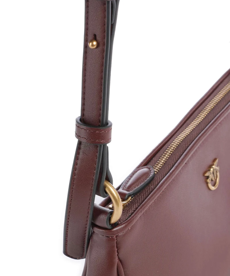 Pinko Half Moon Mini Bandolera burgundy wine/antique gold