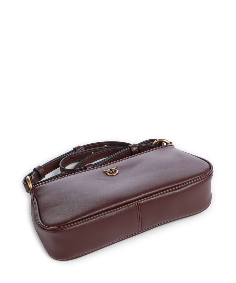 Pinko Half Moon Mini Bandolera burgundy wine/antique gold