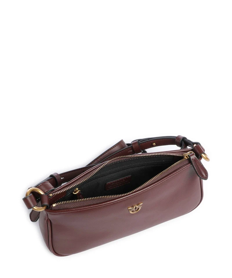 Pinko Half Moon Mini Bandolera burgundy wine/antique gold