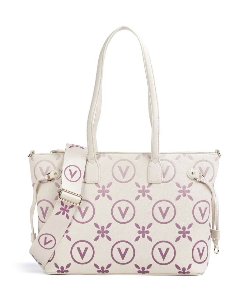 Valentino Bags Samba Re Print Bolsa shopping ecru/rosa
