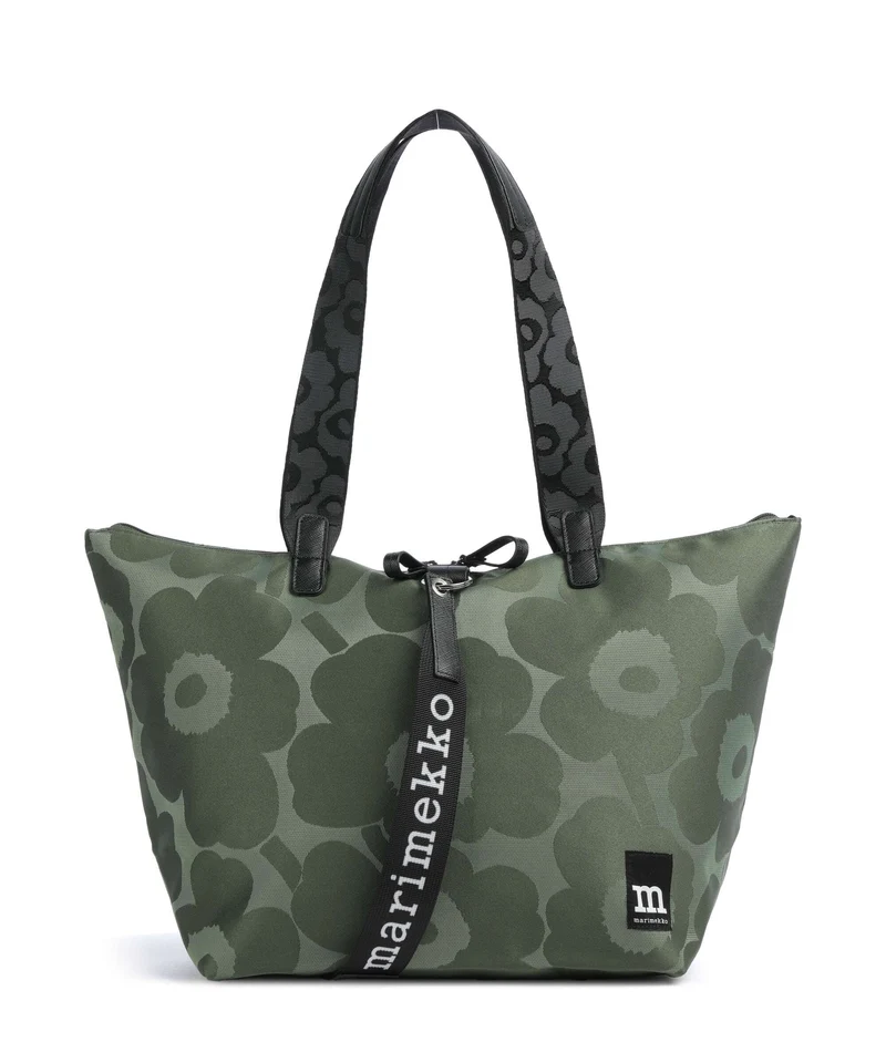 Marimekko All Day Unikko Bolsa shopping green/light green