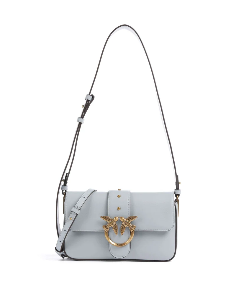 Pinko Love One Mini Slouchy Bolso de hombro azzurro celeste/antique gold