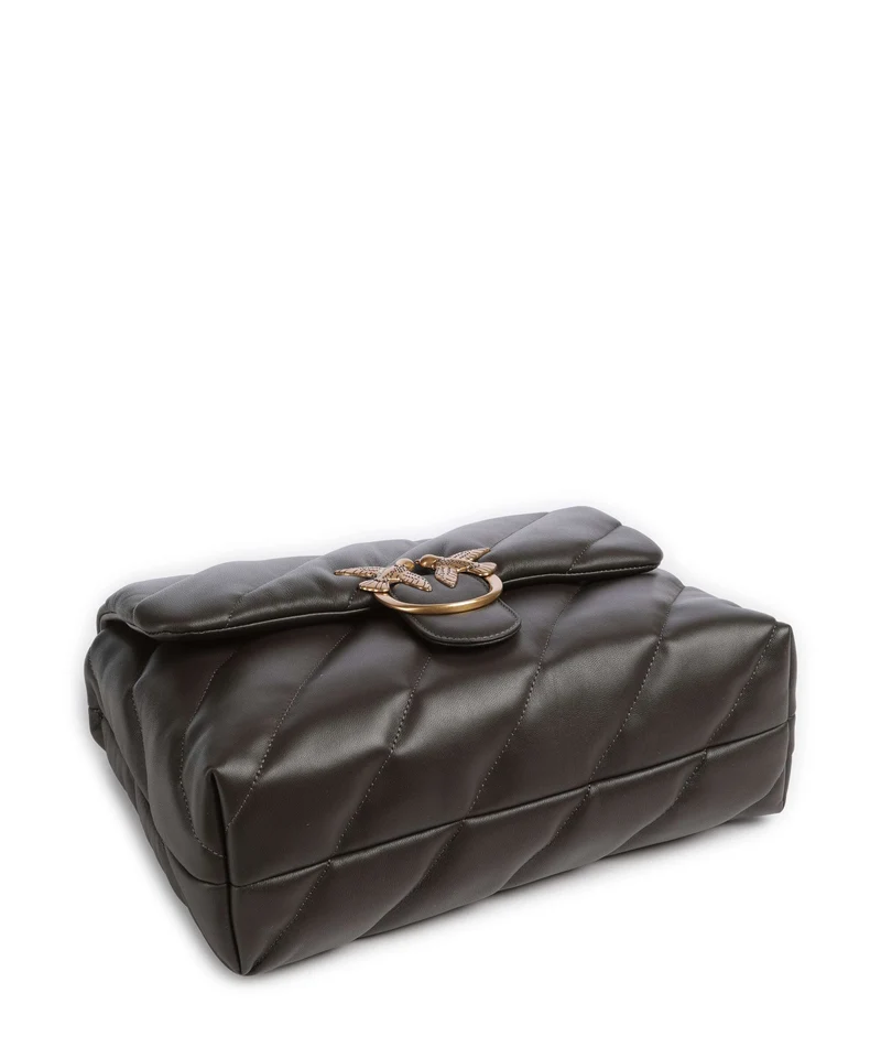 Pinko Love Puff Big Bolso de hombro verde fango/antique gold