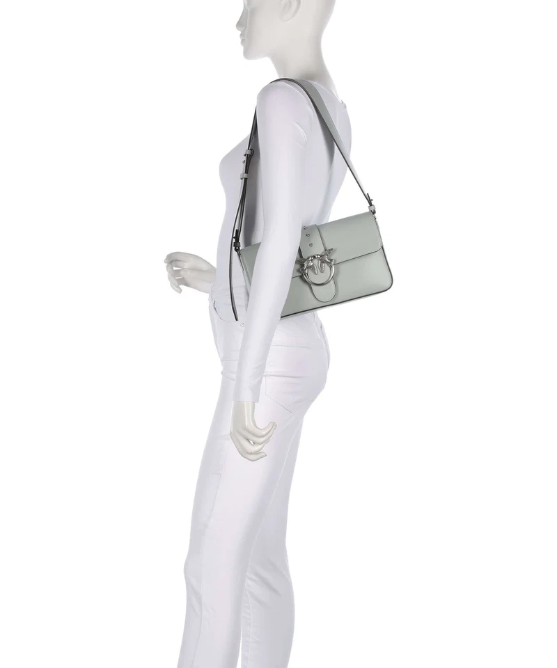 Pinko Love One Classic Slouchy Bolso de hombro grigio perla/old silver