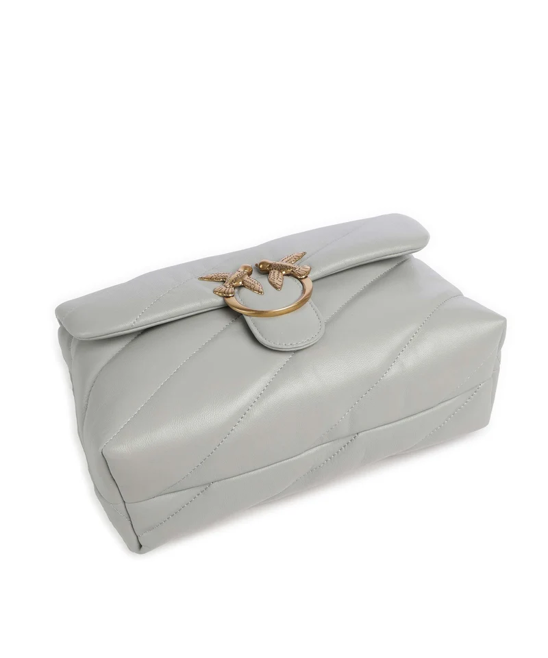 Pinko Love Puff Classic Bolso de hombro grigio perla/antique gold