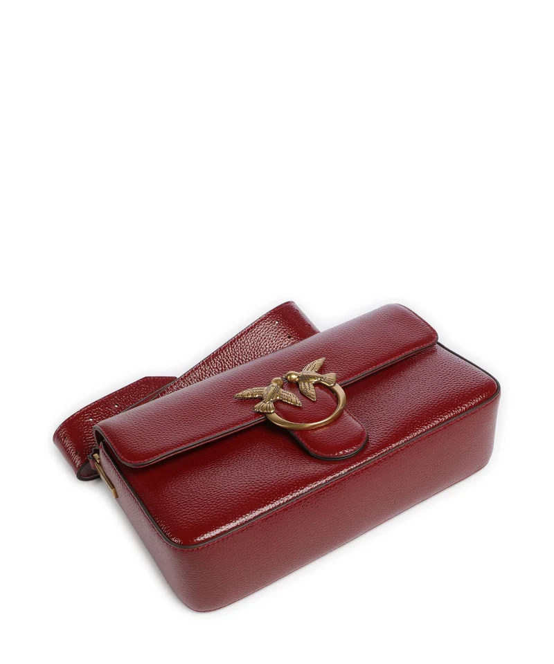 Pinko Love One Classic Slouchy Bolso de hombro rosso scuro/antique gold