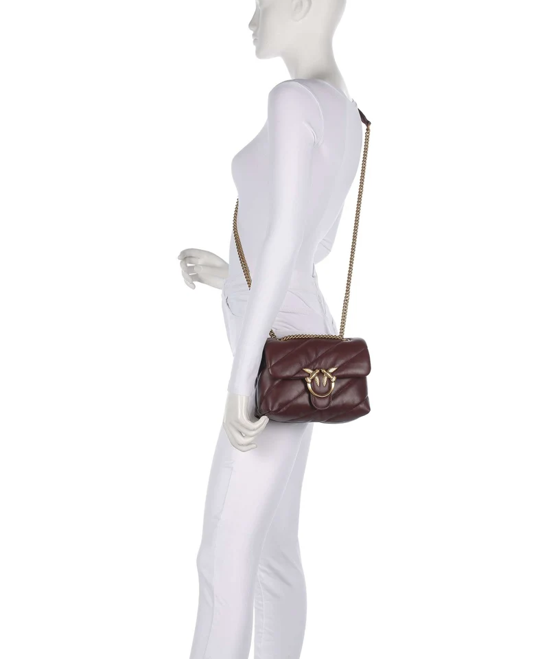 Pinko Love Puff Mini Bolso de hombro burgundy wine/antique gold
