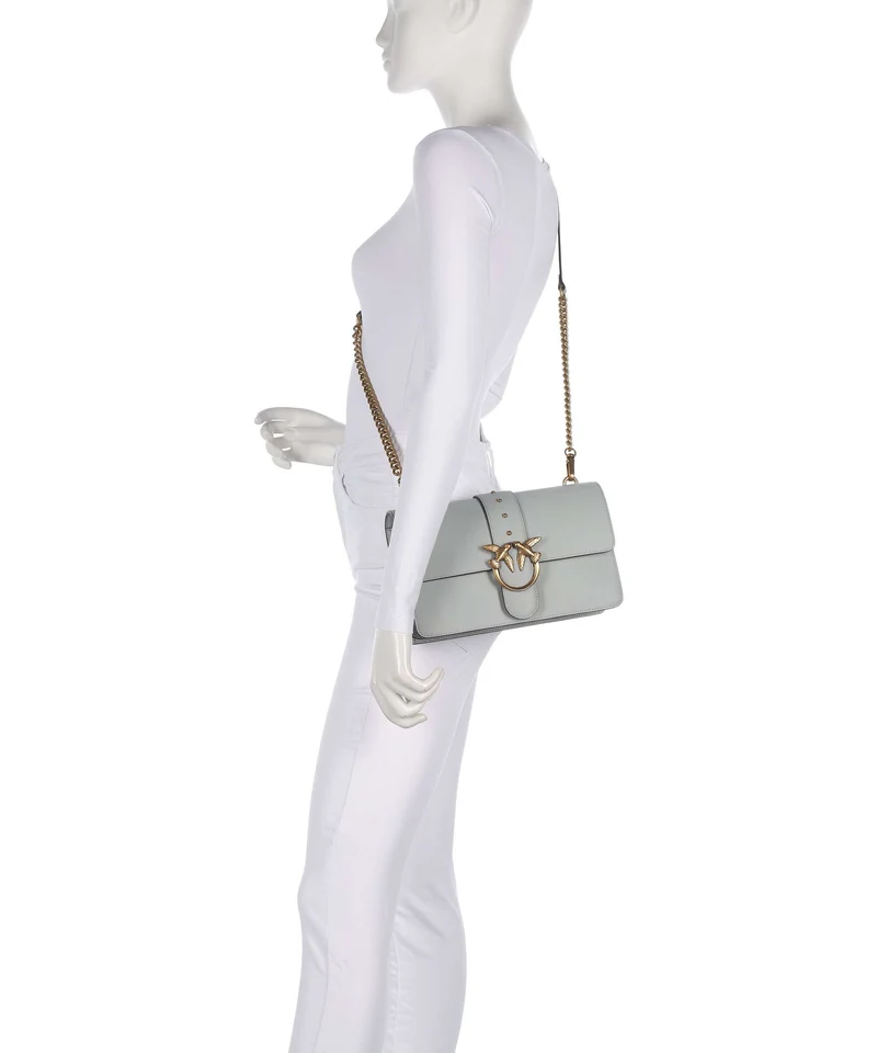 Pinko Love One Classic Bandolera grigio perla/antique gold