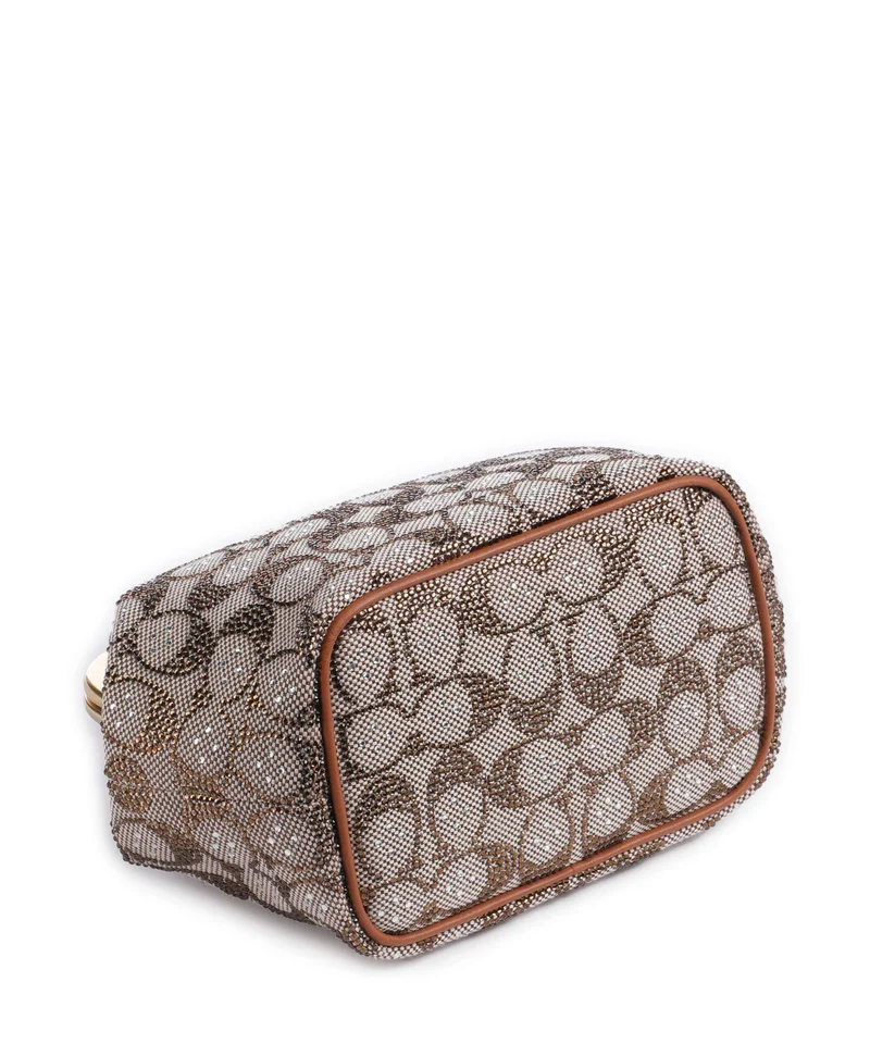 Coach Kisslock Frame Crystal Signature Jacquard Bolso de mano burnished amber