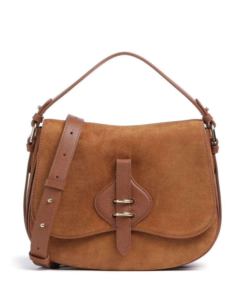 Coccinelle Mavery Suede Bolso de mano cognac