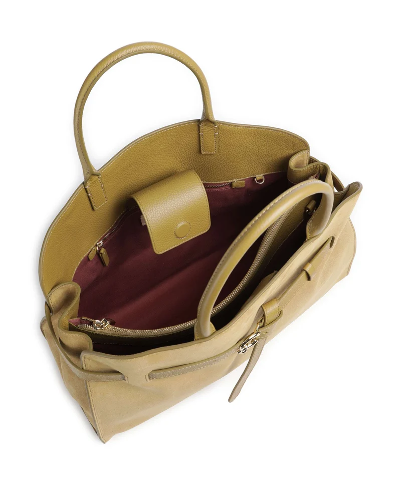 Coccinelle Sabine Suede Bolso de mano seagrass