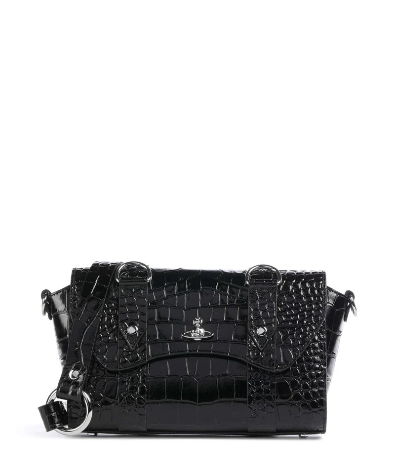 Vivienne Westwood Kimmy Embossed Croc Bandolera black