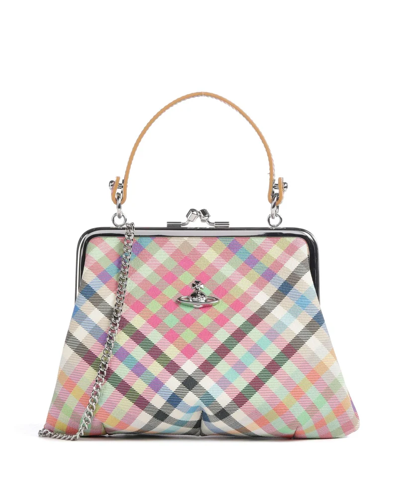 Vivienne Westwood Granny Frame Buccia D'Arancia Bolso de mano heather plaid