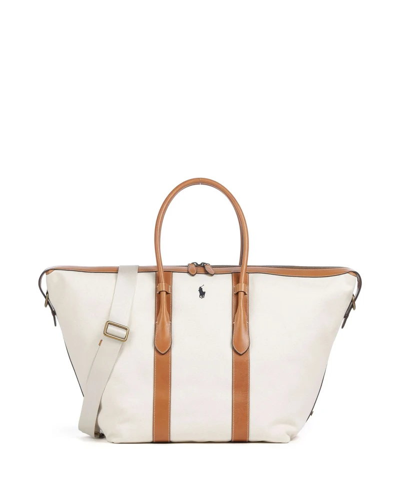 Polo Ralph Lauren Bellport Extra Large Bolsa de fin de semana natural/cuoio