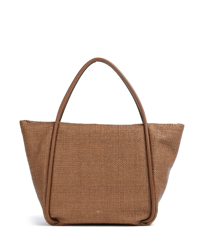 Abro Raffia Intreccio Willow Bolsa shopping caramel/cognac