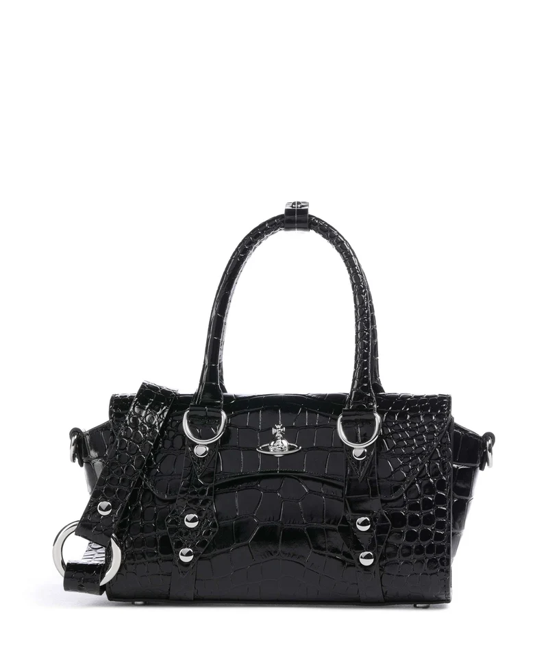 Vivienne Westwood Bettina Embossed Croc Mini Bolso de mano black