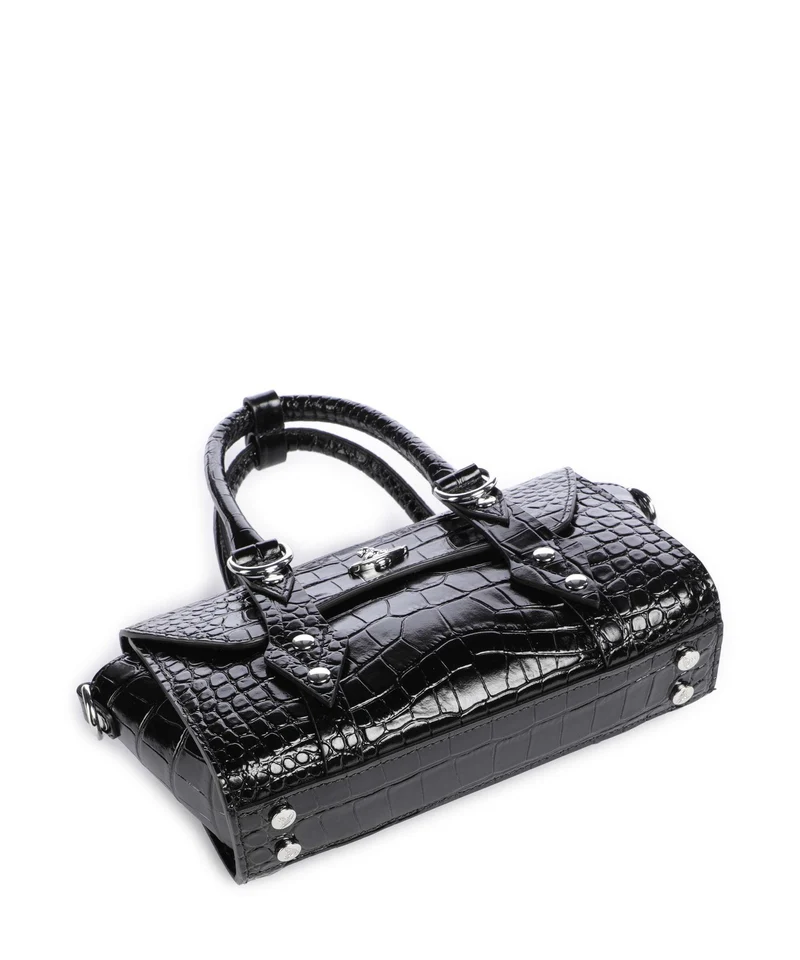 Vivienne Westwood Bettina Embossed Croc Mini Bolso de mano black