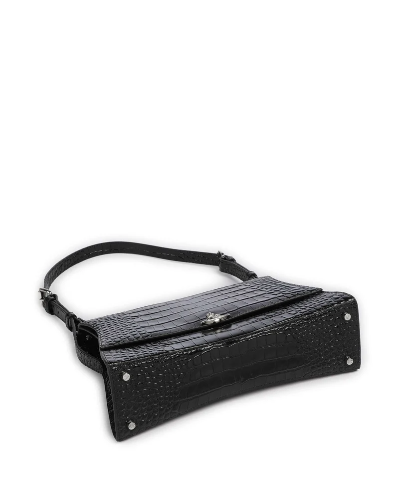 Vivienne Westwood Bianca Embossed Croc M Bolso de hombro black