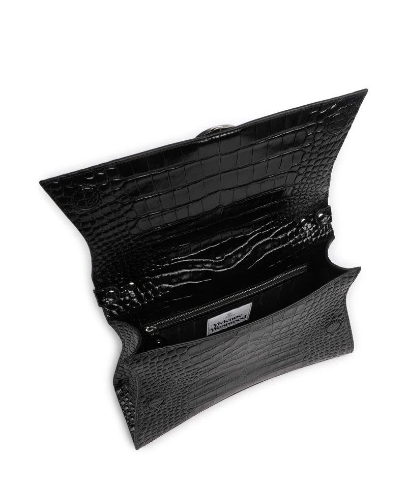 Vivienne Westwood Bianca Embossed Croc M Bolso de hombro black