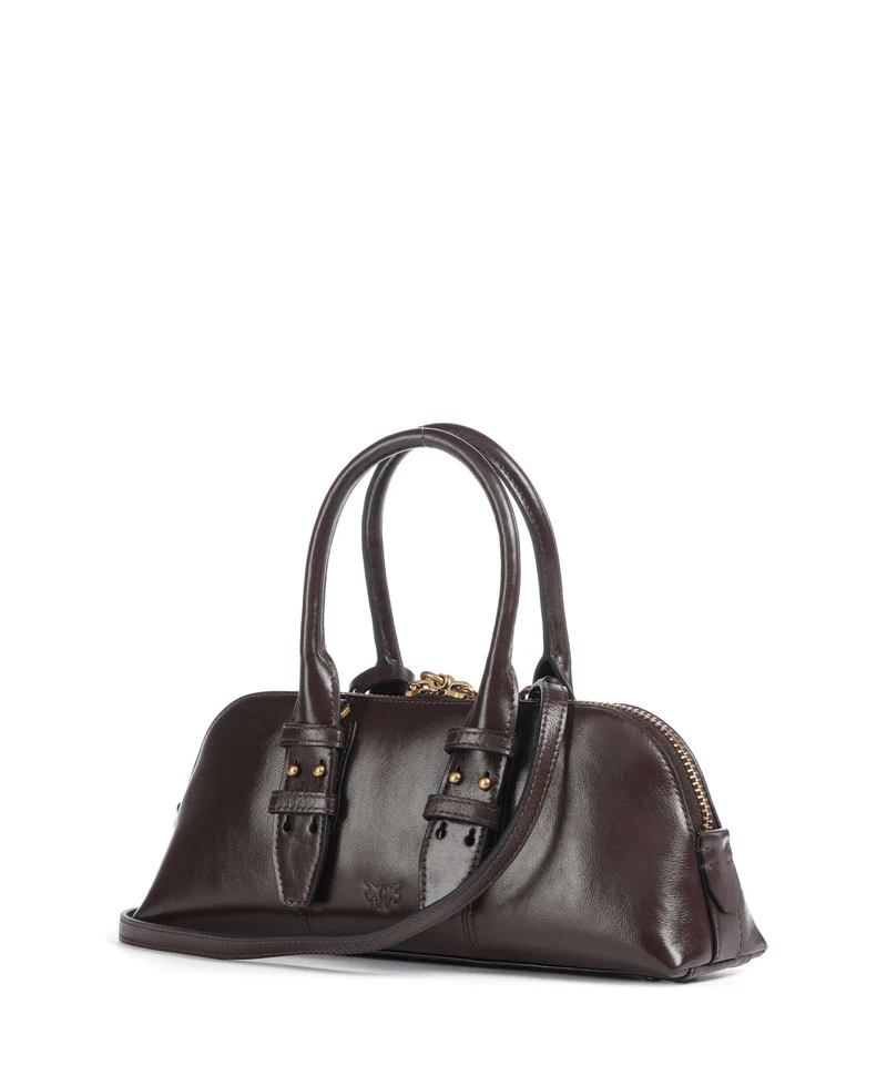 Pinko Bowling Horizontal Bolso de mano rosso mogano/antique gold