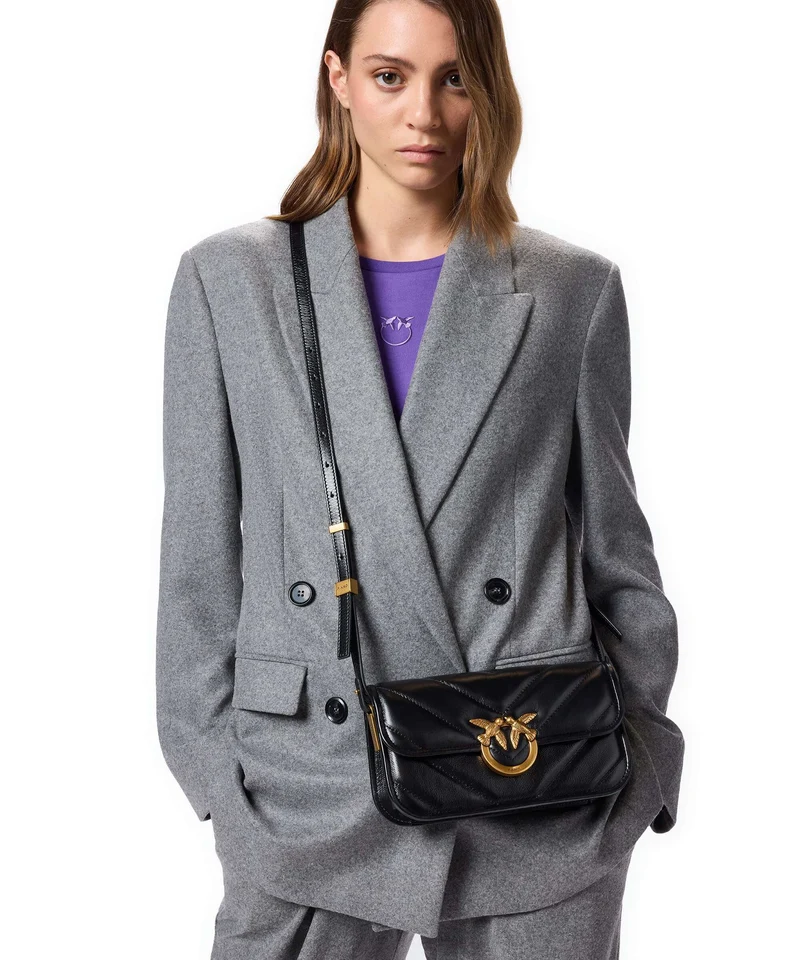 Pinko Love Box Horizontal Bolso de hombro nero/antique gold