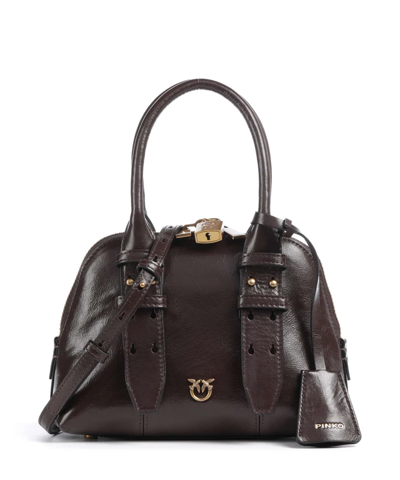 Pinko Bowling Mini Bolso de mano rosso mogano/antique gold