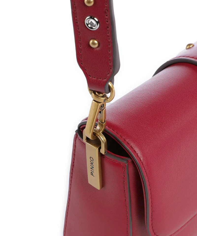 Pinko Love One Mini Slouchy Charms Bandolera rosso lampone/antique gold