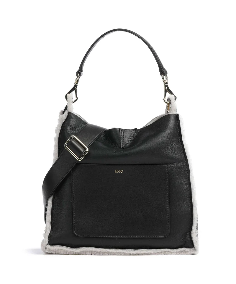 Abro Shearling Raquel Bolso de hobo black/white