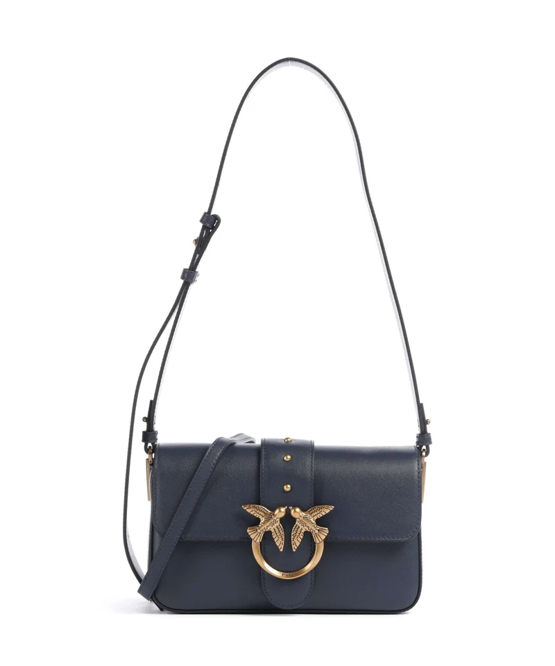 Pinko Love One Mini Slouchy Bolso de hombro blu indaco ombroso/antique gold