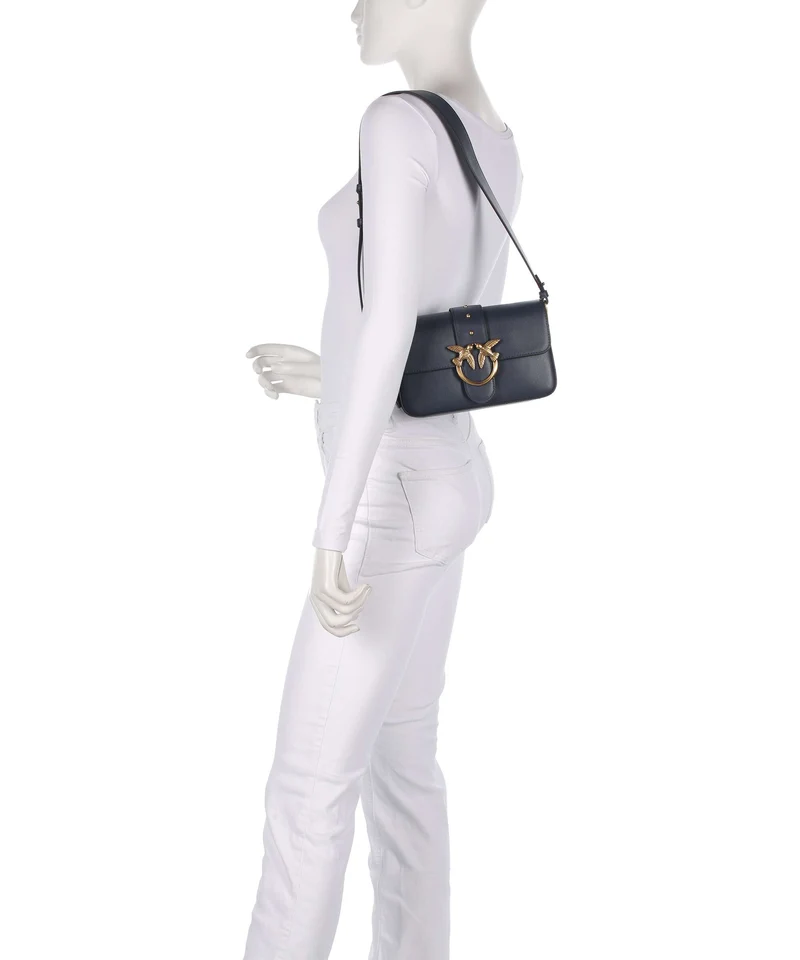 Pinko Love One Mini Slouchy Bolso de hombro blu indaco ombroso/antique gold