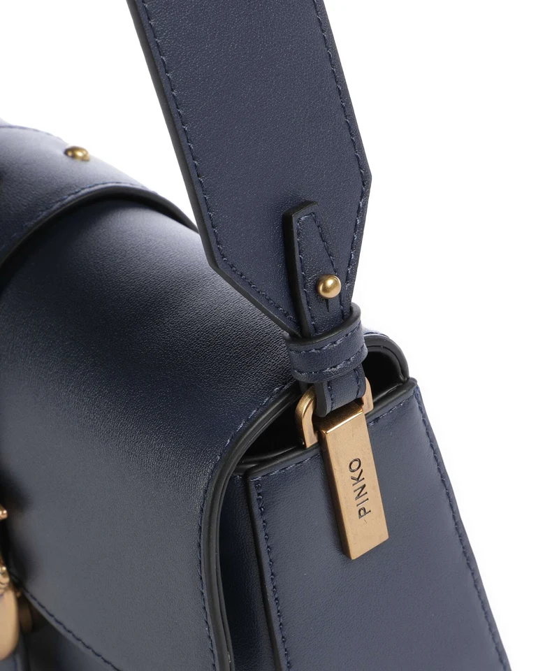 Pinko Love One Mini Slouchy Bolso de hombro blu indaco ombroso/antique gold