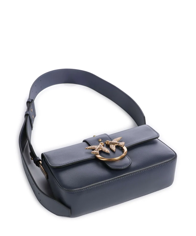 Pinko Love One Mini Slouchy Bolso de hombro blu indaco ombroso/antique gold