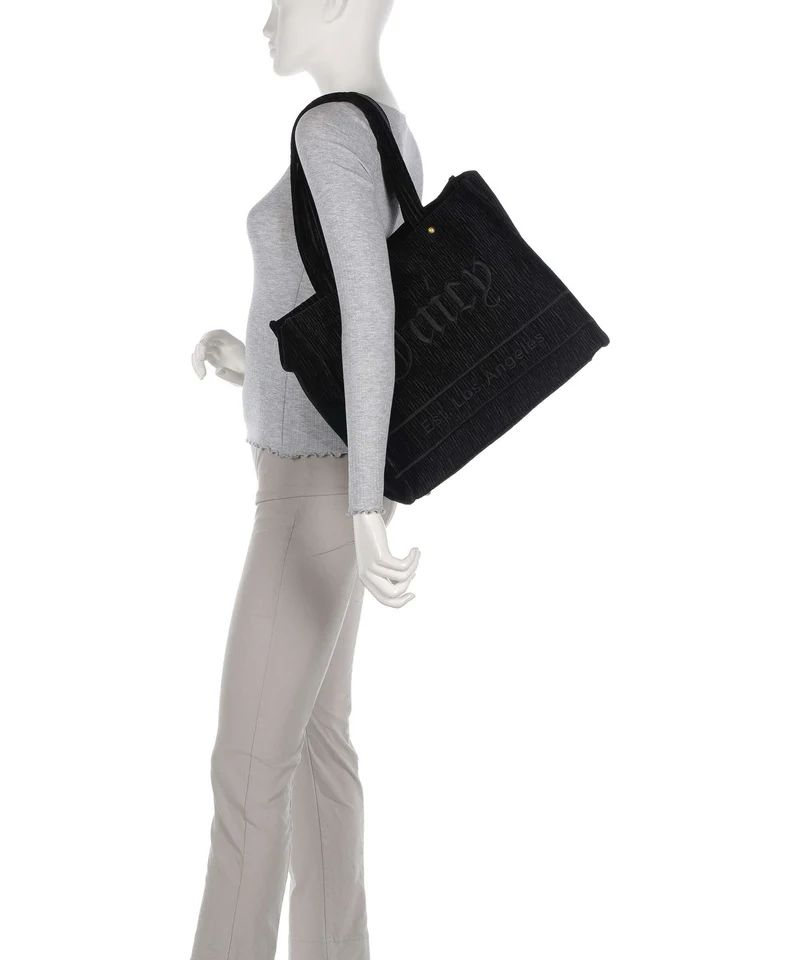 Juicy Couture Iris Crinkled Velvet L Bolsa shopping black